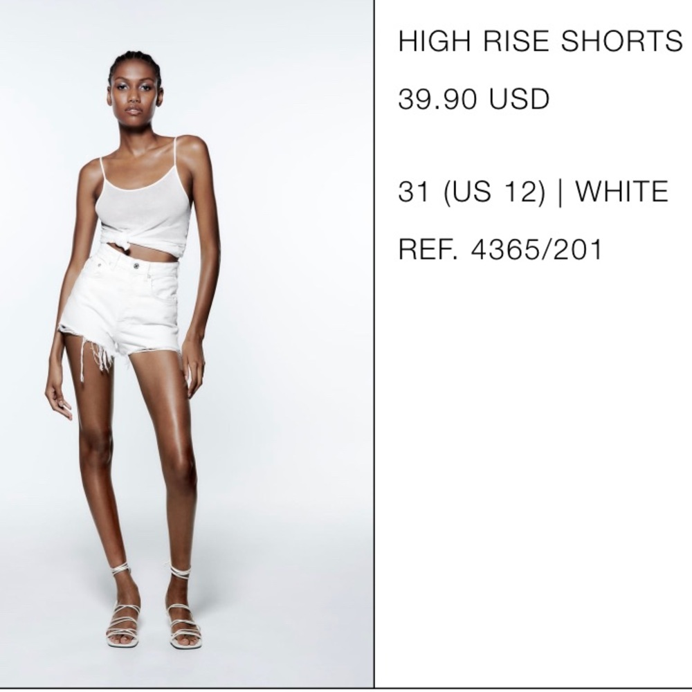 ZARA HI RISE FRAYED DENIM SHORTS